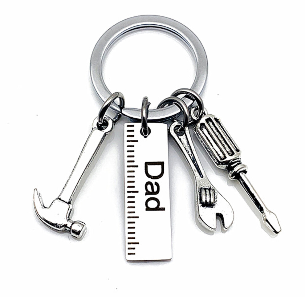 (Ruler and Tools) Father Engraved Keychain