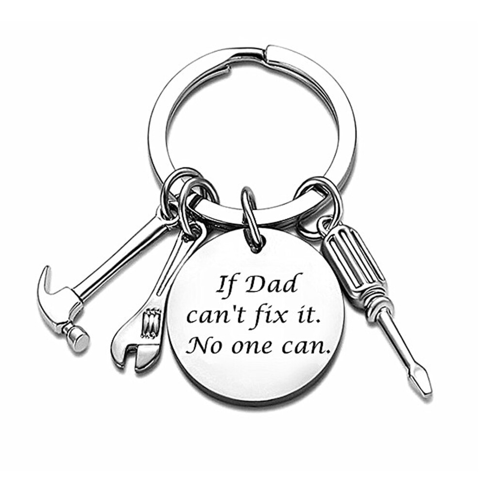 (Dad Can Fix It) Father Engraved Keychain