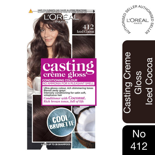 L’Oréal Paris L'Oreal  Casting Creme Gloss Semi Permanent Hair Dye, 412 Iced Cocoa