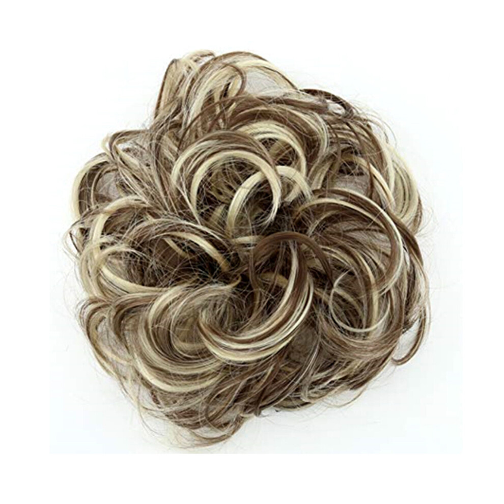 (Brown and Blonde) Messy Bun Scrunchie Hair Extension