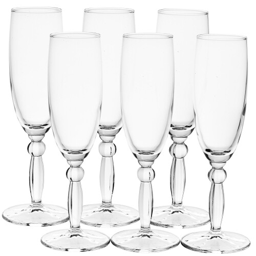 Set Of 6 Tall Stemmed Champagne Prosecco Flutes 170ml Glasses