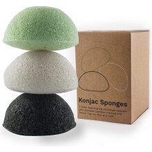 Vove | Premium Konjac Facial sponges | 3 pack | Organic | Biodegradable | Eco-friendly | Exfoliating | Plastic-free |