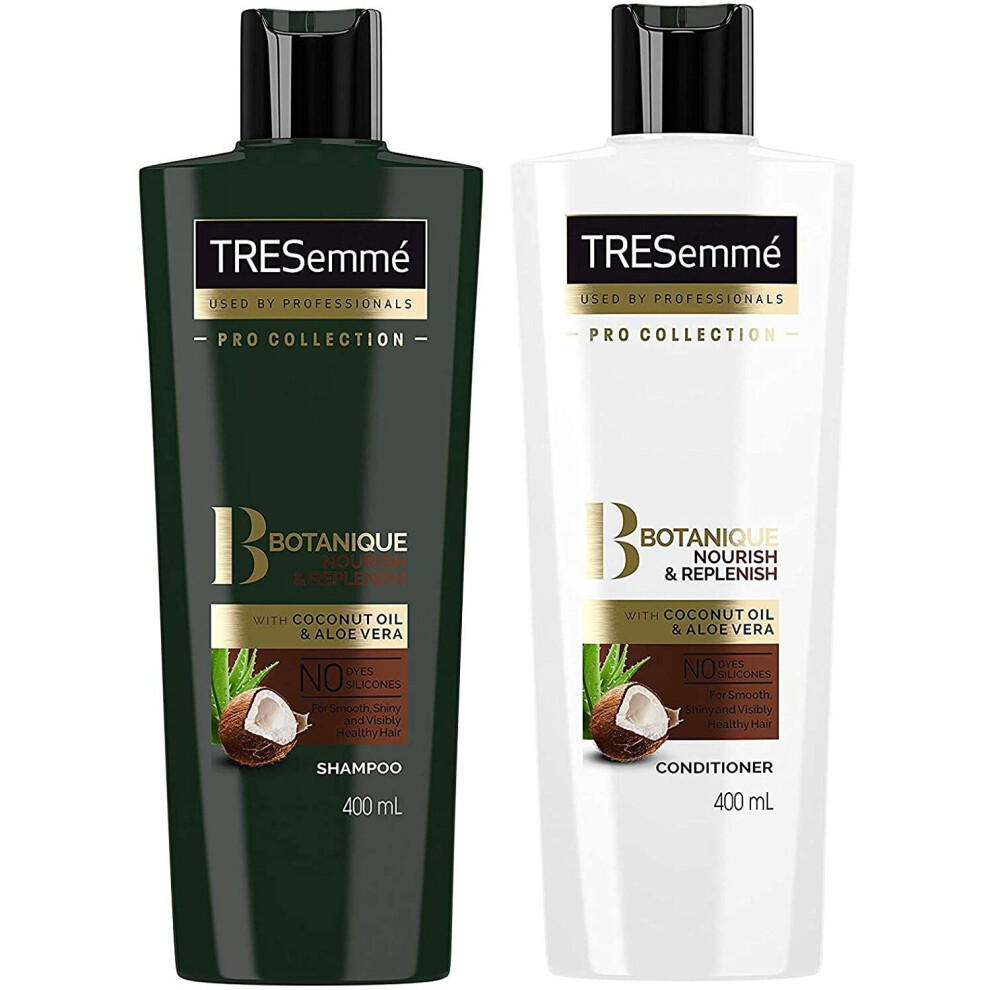 Tresemme Botanique Shampoo & Conditioner Set, Nourish & Replenish 400ml each NO DYES NO PARABENS SILICONE FREE