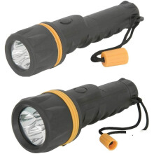 Two Pack - Home and Bag LED Torches Large Rubber Body Heavy Duty, Weatherproof