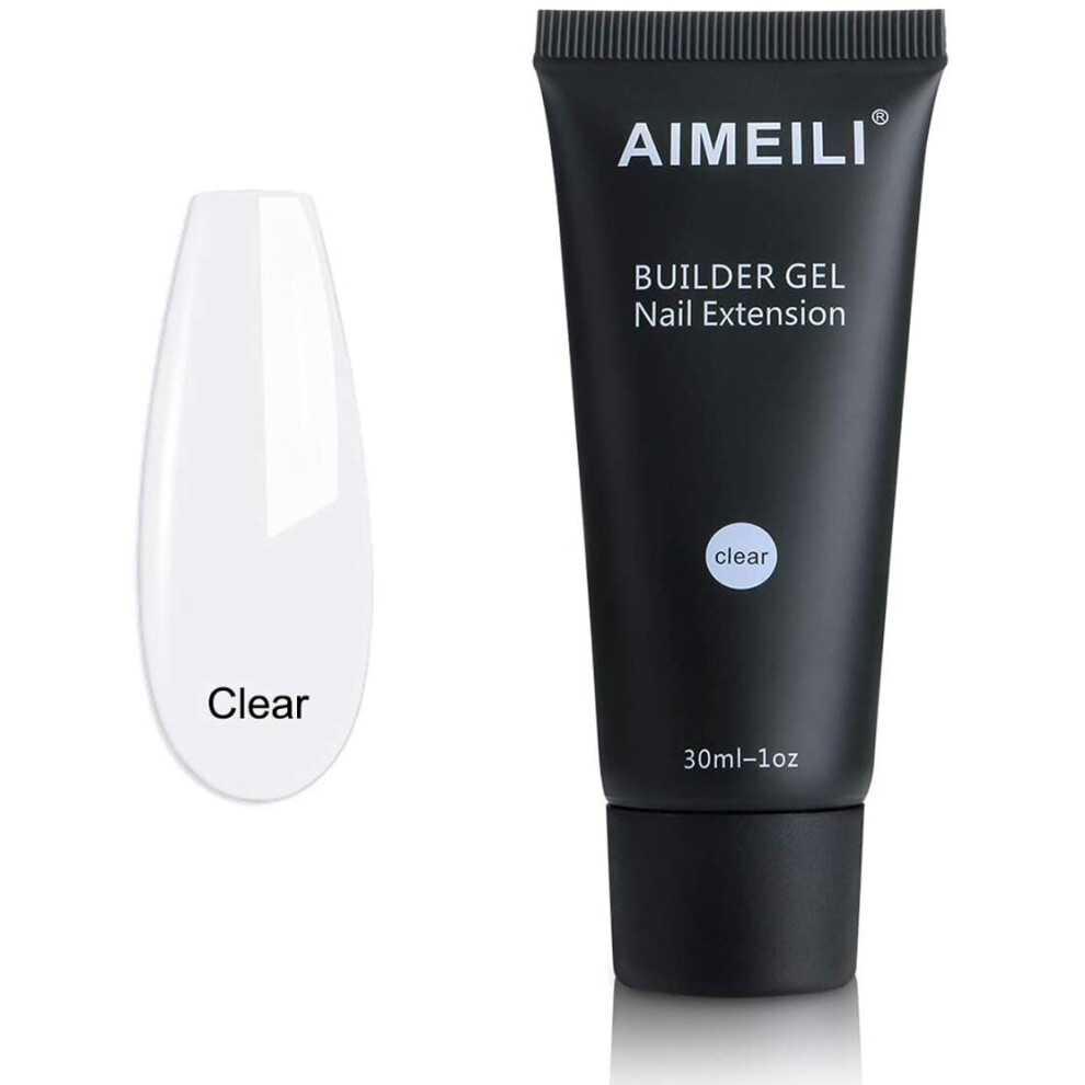 Aimeili Clear Builder Gel Nail Extension 30Ml Soak Off Uv Led Nail Enhancement Manicure Tool Nail Art False Nails