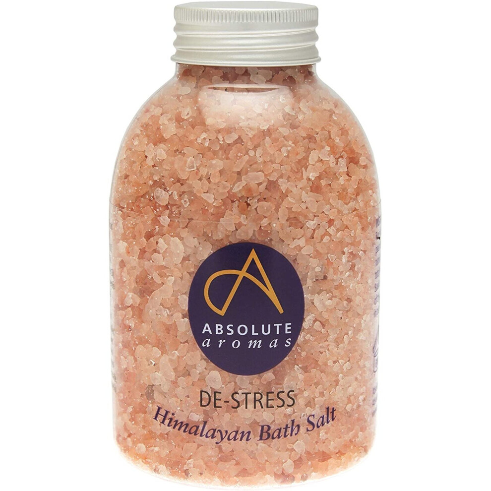 Absolute Aromas Pink/Lavender De-Stress Bath Salts 625G - Natural Coarse Himalayan Salt Infused With 100% Pure Essential Oils Of Chamomile, Bergamot