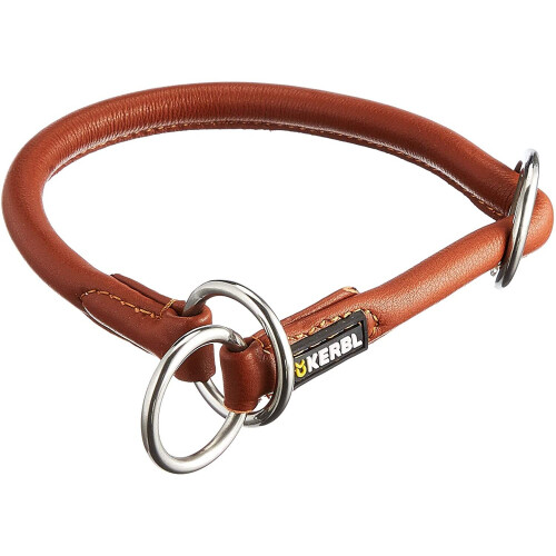 Kerbl Roma Round-Leather Choker, 45 cm, Cognac
