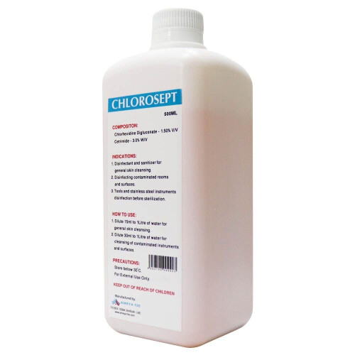 Chlorosept Antiseptic Disinfectant providing ample quantity effective disinfection 500mL