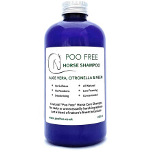 POO FREE Natural HORSE SHAMPOO - ALOE VERA, CITRONELLA & NEEM - 250ml Sulfate Free, Parabens Free. Cleans, Soothes, Relieves Itchiness, Eliminates