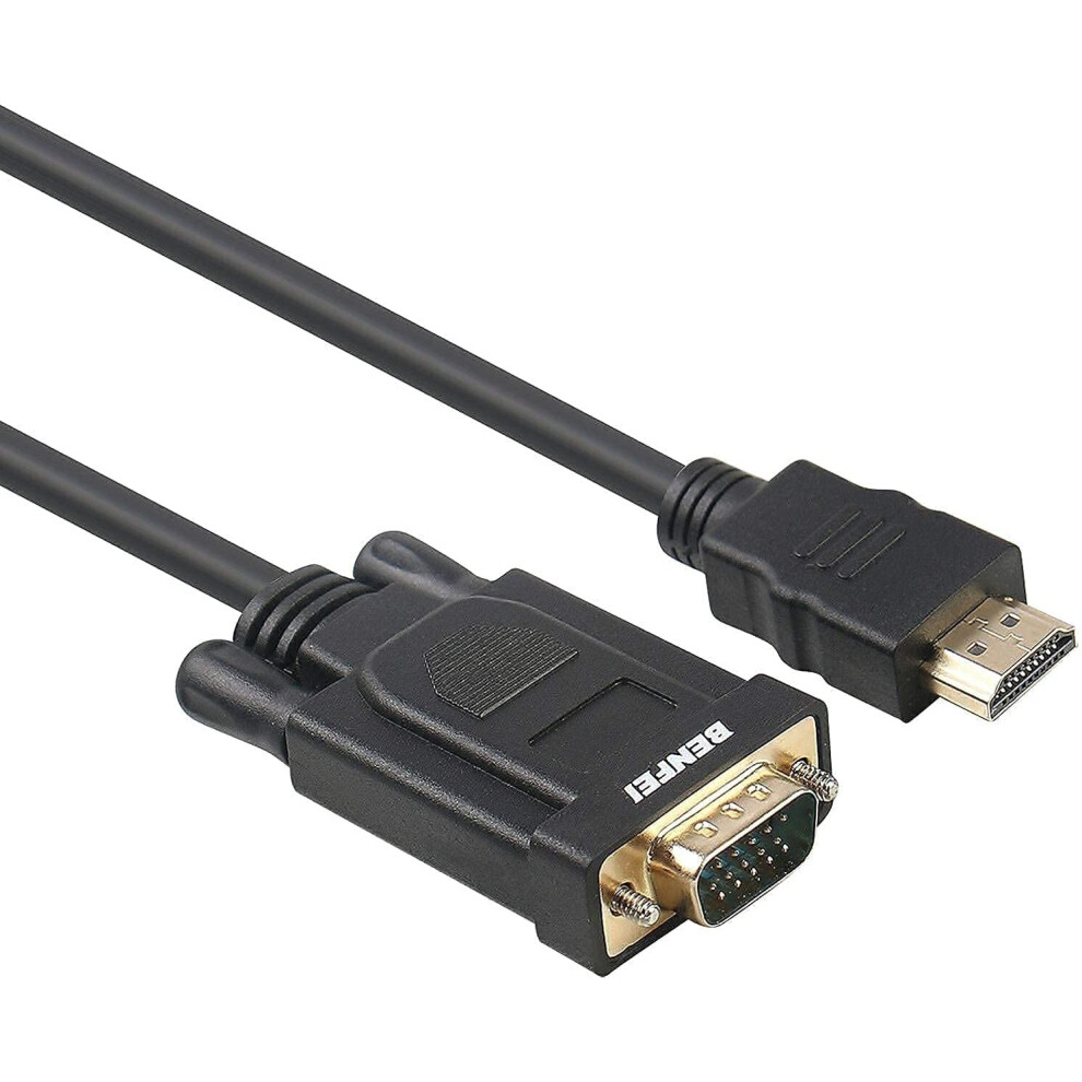 Hdmi To Vga, Benfei -Plated Hdmi To Vga 4.5M Cable (Male To Male) For Computer, Desktop, Laptop, Pc, Monitor, Projector, Hdtv, Chromebook, Gold 6971785940857