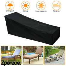 Cobertura impermeável para espreguiçadeira/espreguiçadeira para mobiliário de jardim Preto Pátio Rattan