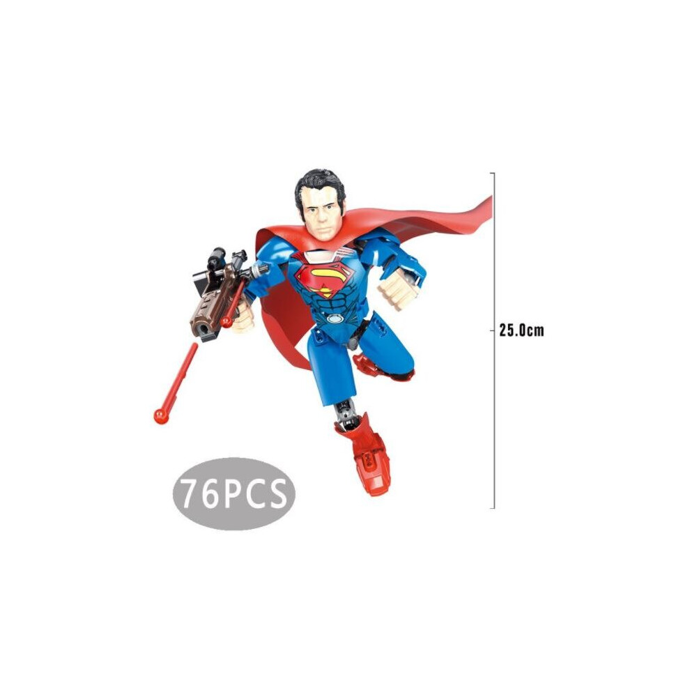 (Superman) 23-25CM Marvel Avengers Character Super hero Minifigure Joints Operable Fit Lego Building Blocks Kids Toys