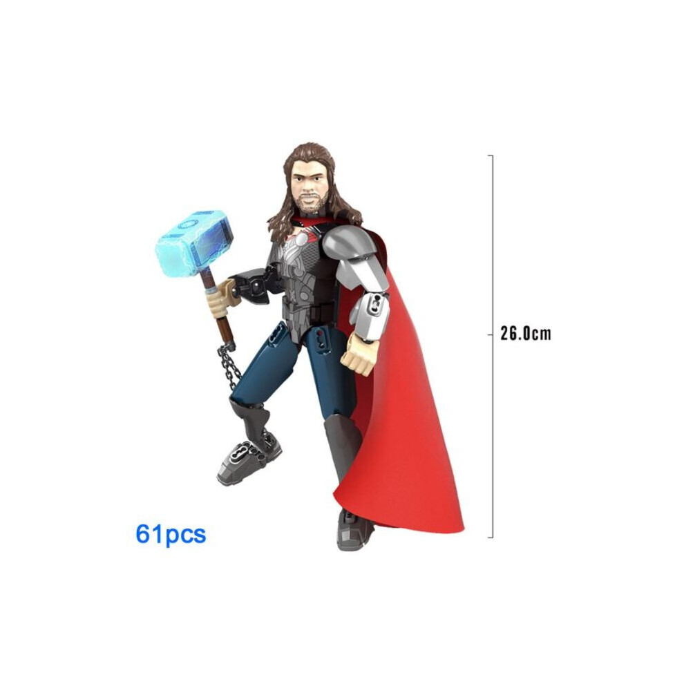 (Thor) 23-25CM Marvel Avengers Character Super hero Minifigure Joints Operable Fit Lego Building Blocks Kids Toys