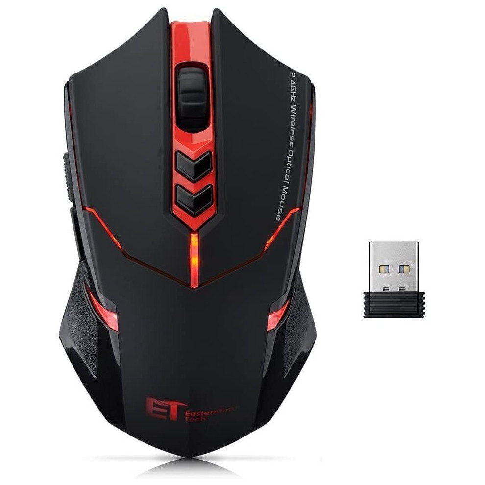 UrChoiceLtdÂ® 2017 ET TECH X-08 2.4GHz 8D 2000DPI RED Wireless 7 Buttons Usb Optical Gaming Mouse Mice for Mac PC Laptop Desktop Notebook (Red)