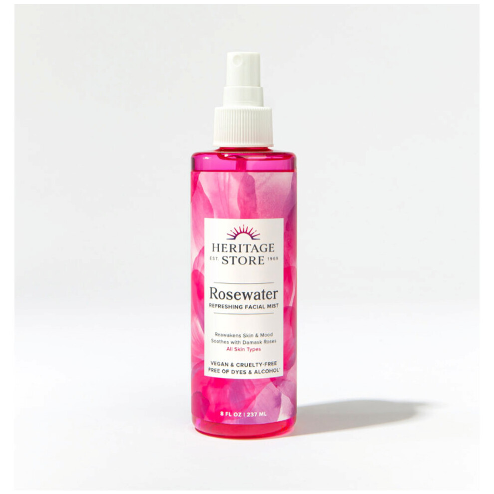 Heritage Store Rosewater w/Atomizer 237ml