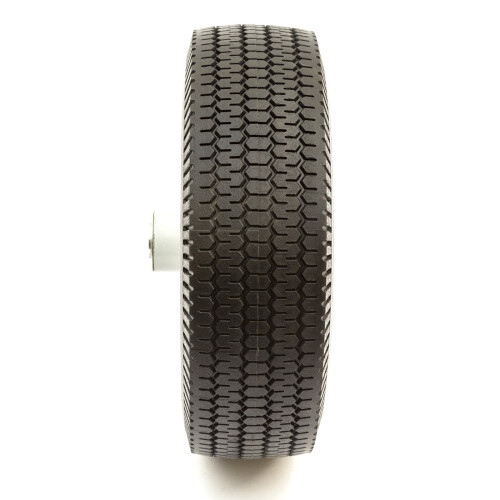 10" PU Tyre 4.10/3.50-4 Offset Solid Wheel Puncture Proof 20mm Bore Wheelbarrow 2