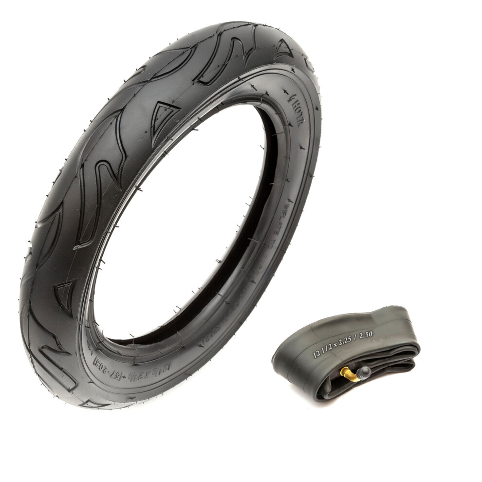 Tyre & Inner Tube 12.5 X 2.25 Flame Tread 2Ply Fits Quinny Speedi Pushchair Pram Black Petrolscooter