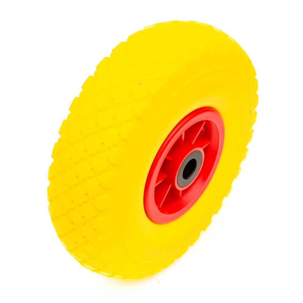 Wheel & 10 Inch Pu Solid Puncture Proof Tyre 260X85 & Bearings Garden Trailer 5056213569495