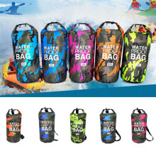 (Green, 30L) 5-30L Waterproof Dry Bag Camo Outdoor Diving Beach Swimming Kayaking Bag Outdoor