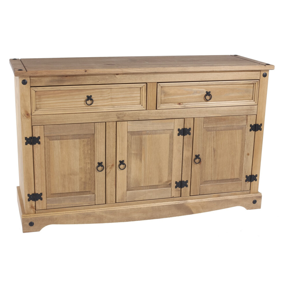 Corona Sideboard 2 Drawer 3 Door Cupboard Waxed Cabinet Solid Pine