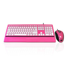 Accuratus Image Set - USB Slim Full Size Keyboard & Mouse with Piano Pink Glossy Finish