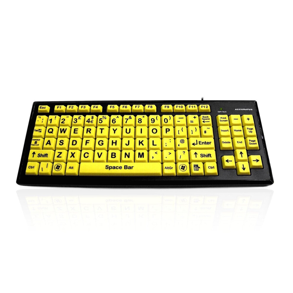 Accuratus (Arabic) Monster 2 - Usb High Visibility Visual Impairment Keyboard With Extra Large Keys & 2 Port Usb Hub