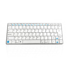 Accuratus Maximus - Mini Layout Multi Device Wireless Bluetooth Keyboard with Scissor Keys - White - PC - Android Compatible