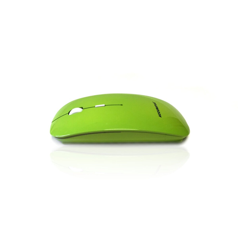 Accuratus Image Rf - Wireless Rf 2.4Ghz Sleek Slim Glossy Finish Optical Mouse With Nano Receiver - Green 5060055465181
