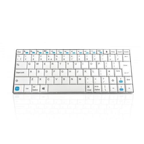 Accuratus Maximus - Mini Layout Multi Device Wireless Bluetooth Keyboard with Scissor Keys - White  - PC - Android Compatible 1
