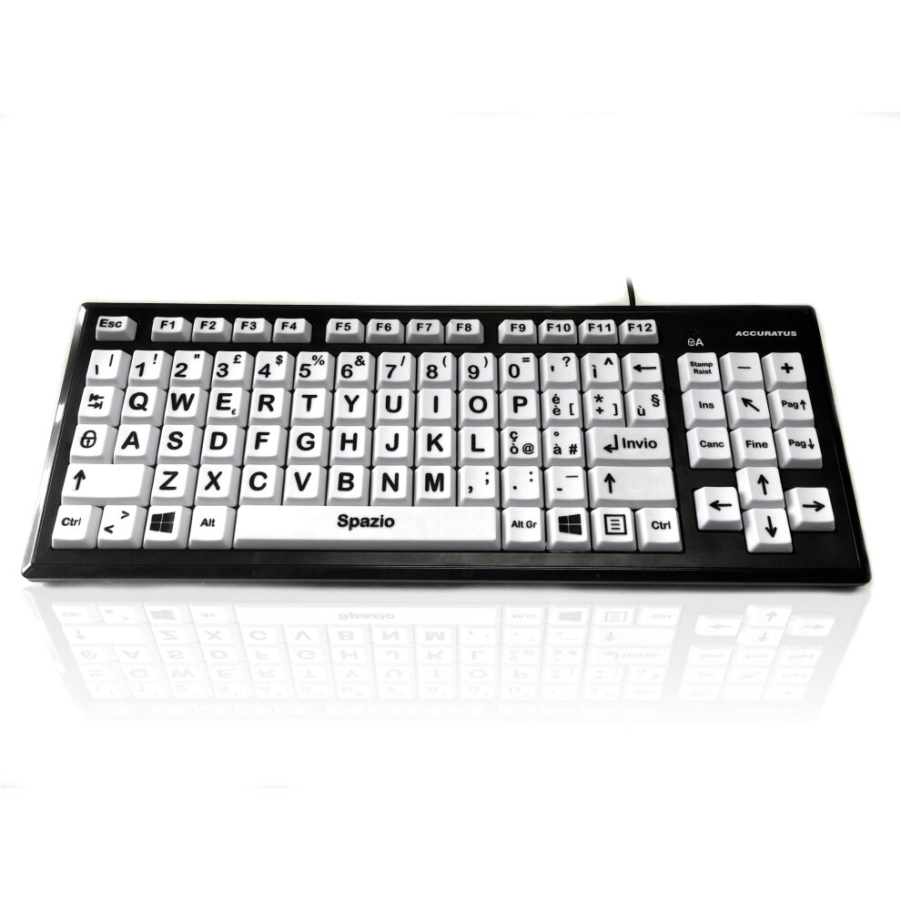 (Italian) Accuratus Monster 2 - Usb High Contrast Vision Impairment Keyboard With Extra Large Keys & 2 Port Usb Hub 5060055460773