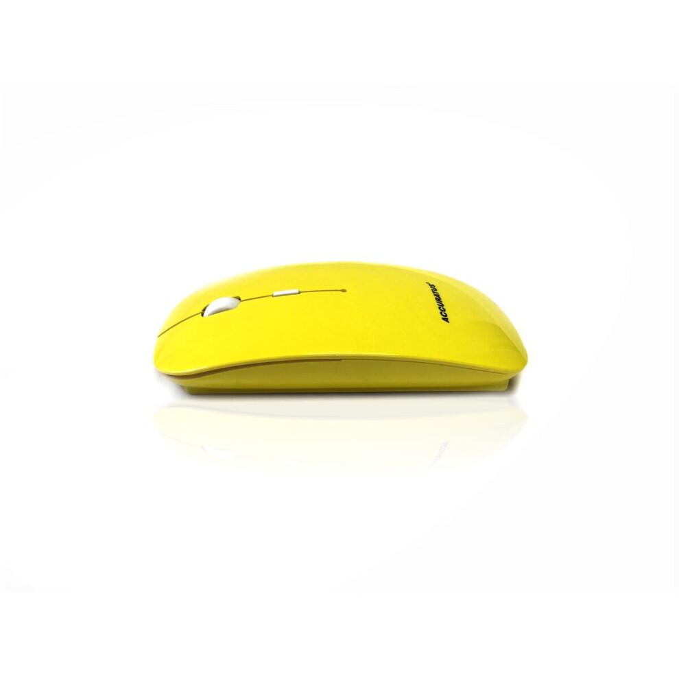 Accuratus Image Rf - Wireless Rf 2.4Ghz Sleek Slim Glossy Finish Optical Mouse With Nano Receiver - Yellow 5060055465150
