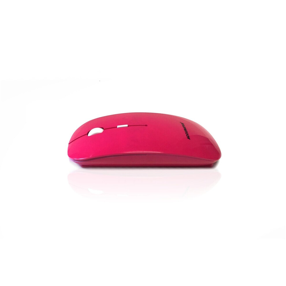 Accuratus Image Rf - Wireless Rf 2.4Ghz Sleek Slim Glossy Finish Optical Mouse With Nano Receiver - Hot Pink
