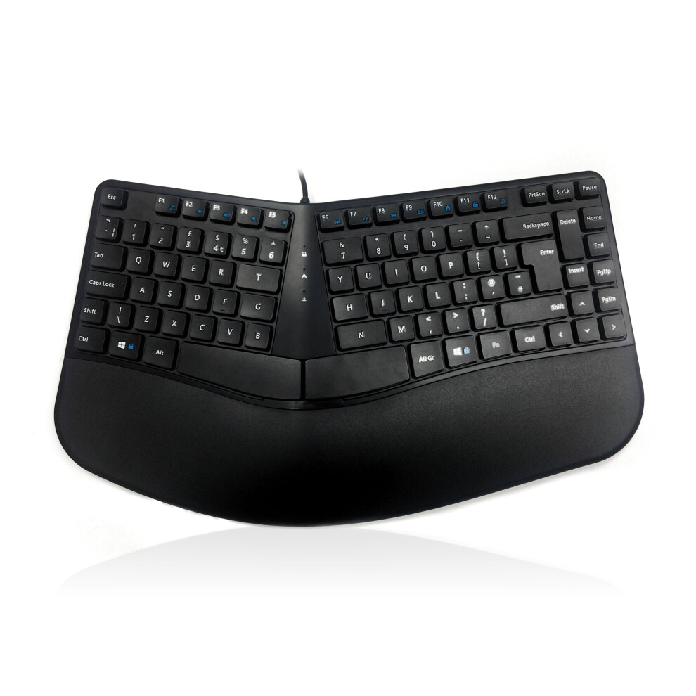(Uk English) Accuratus Contour - Usb Sculptured Ergonomic Split Key Multimedia Keyboard With Reverse Tilt 5060055467642