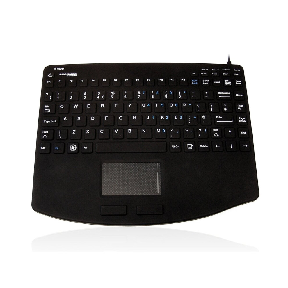 Accuratus Accumed 540 V2 Vesa - Usb Mini Sealed Ip67 Antibacterial Clinical / Medical Keyboard With Large Touchpad & Vesa Mounting 5060055464795