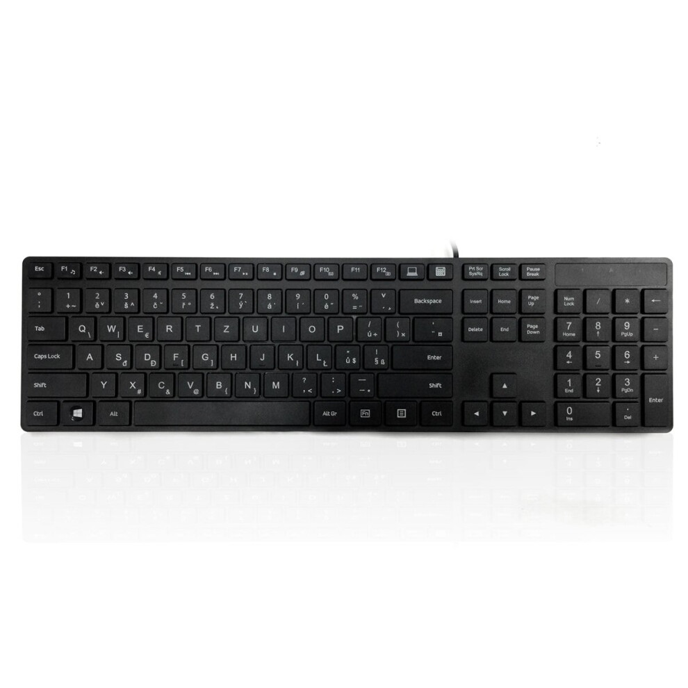 Accuratus 301 - Usb Full Size Super Slim Multimedia Keyboard With Square Modern Keys In - Czech Layout Black 5060055467857