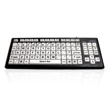 (Arabic) Accuratus Monster 2 - USB High Contrast Vision Impairment Keyboard with Extra Large Keys & 2 Port USB Hub