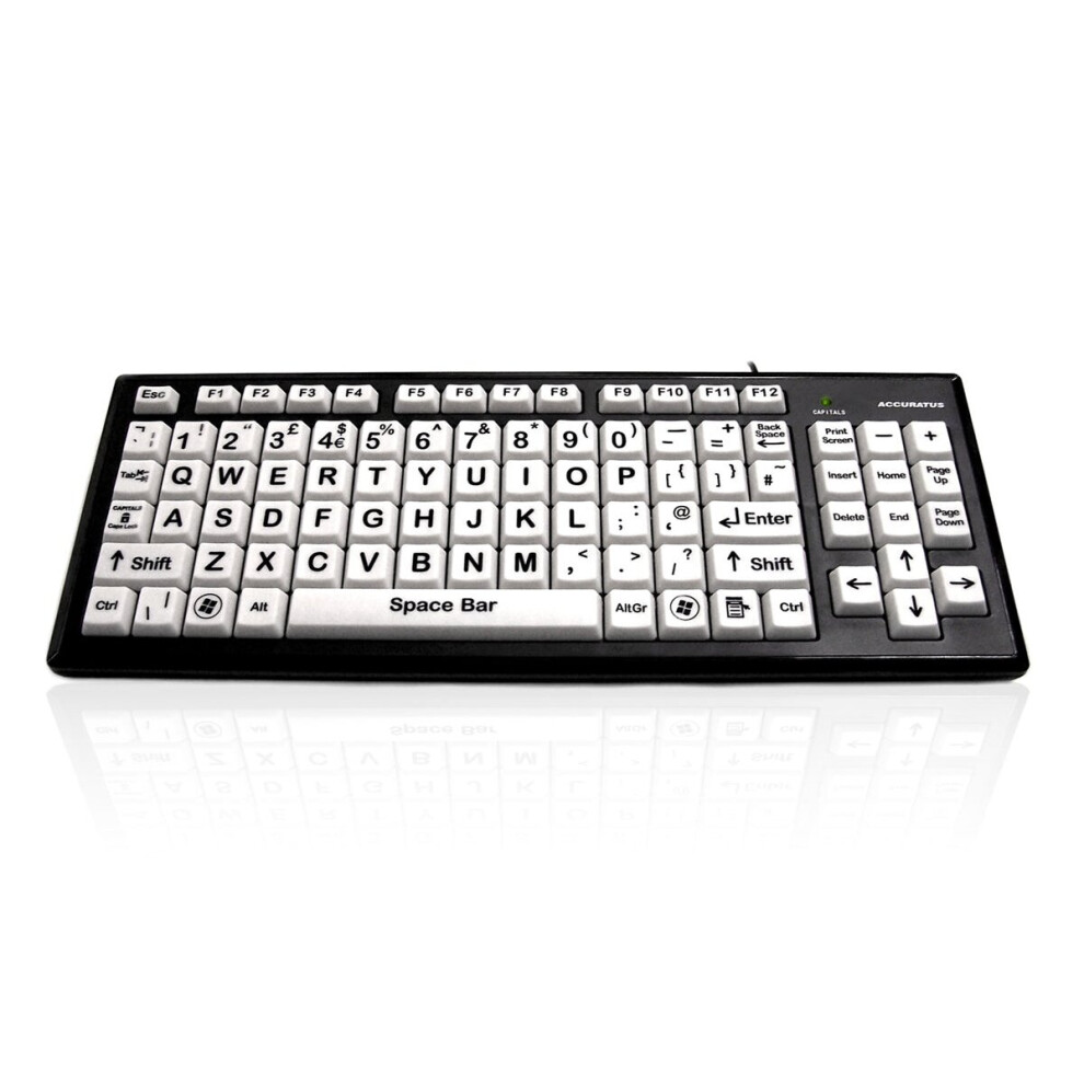 Accuratus (Arabic) Monster 2 - Usb High Contrast Vision Impairment Keyboard With Extra Large Keys & 2 Port Usb Hub