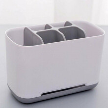 (Grey) Electric Toothbrush Holder Large Bathroom Caddy Storage Multifunction Organizer