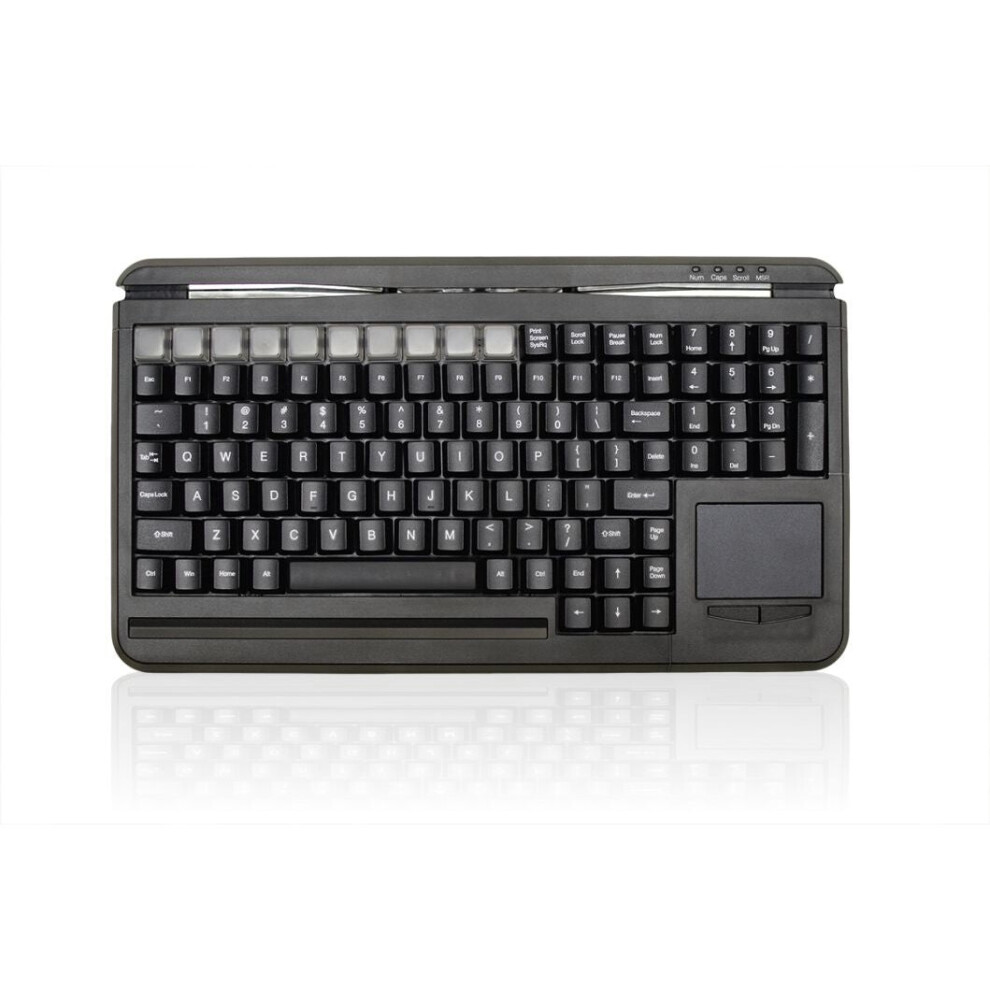 (UK English) Accuratus S109C - USB Compact QWERTY & Programmable POS 109 Key Keyboard with MSR and Touchpad-image-OPC-P8VVN66-NEW