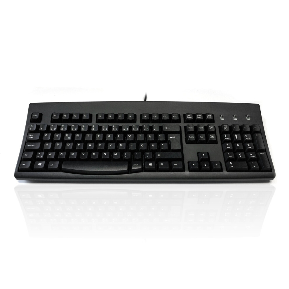 Accuratus (Swedish) 260 - Ps/2 Full Size Professional Keyboard With Contoured Full Height Touch Typing Keys & Patented One Touch Euro Key