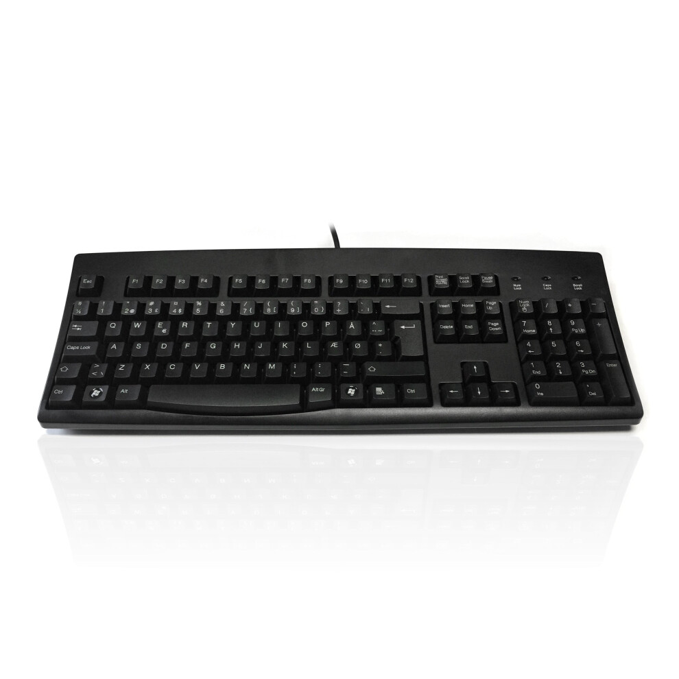 (Danish) Accuratus 260 - Ps/2 Full Size Professional Keyboard With Contoured Full Height Touch Typing Keys & Patented One Touch Euro Key 5060055464047