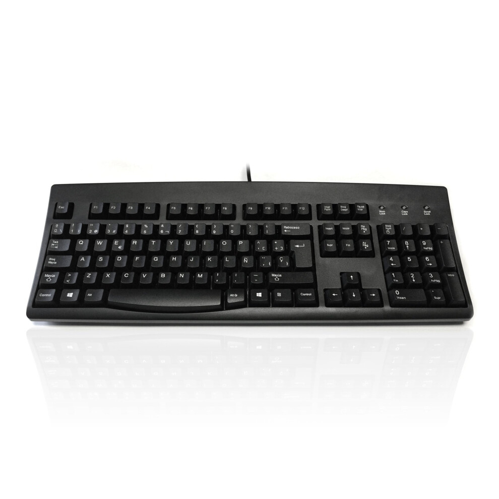 (Spanish) Accuratus 260 - Ps/2 Full Size Professional Keyboard With Contoured Full Height Touch Typing Keys & Patented One Touch Euro Key 5060055464085