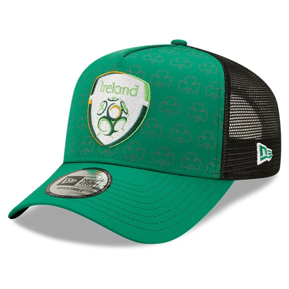 New Era FA Ireland All Over Print Green A-Frame Trucker Cap