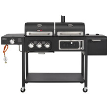 CosmoGrill Barbecue DUO Gas Grill + Charcoal Smoker Portable BBQ