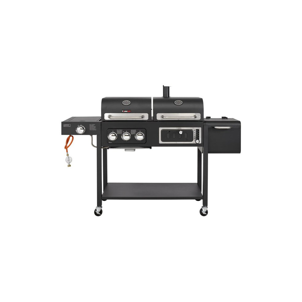 CosmoGrill Barbecue DUO Gas Grill + Charcoal Smoker Portable BBQ