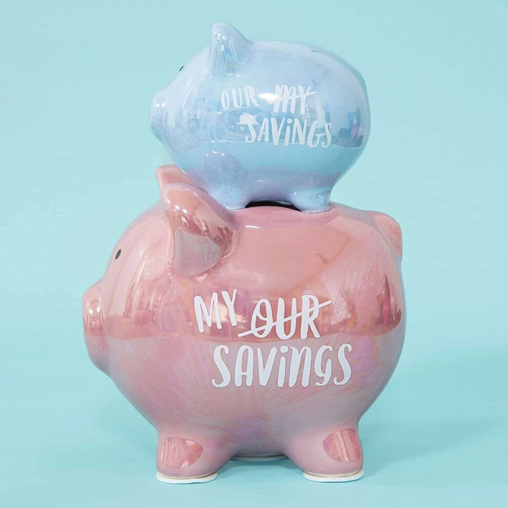 Pennies & Dreams Ceramic Piggy Bank - Our/My Savings