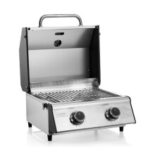 CosmoGrill Compact Stainless Steel 2 Burner Gas BBQ For Terraces Camping