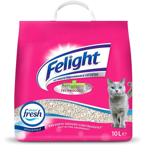 Felight Unscented Non-clumping Odour Control Cat Litter, 10 Litre
