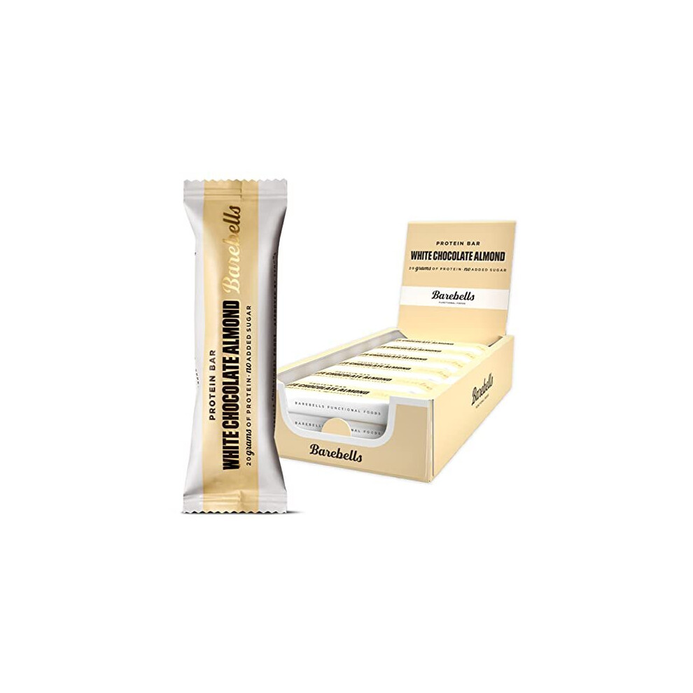 Barebells Protein Bars | 20g protein low carb chocolate bars | after workout low calorie snacks 12 x 55g (White Chocolate Almond)