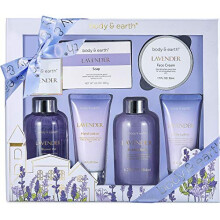 Regalos de Spa para Mujeres, Set de Lavanda, 6 Pcs Set de Baño, Regalos de Cuidado Personal, Cumpleaños, Navidad